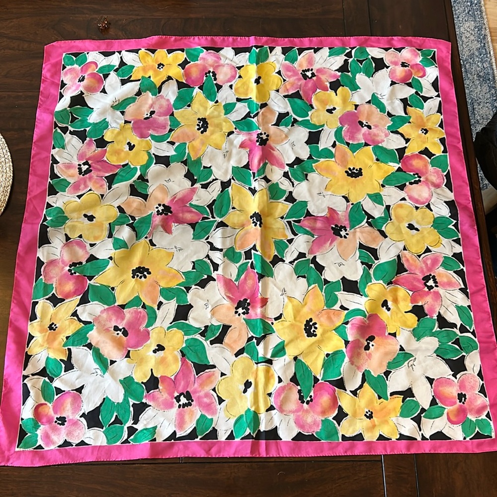Floral scarf, 30”x30”